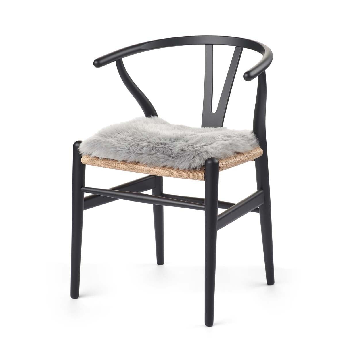 Sædehynde m/fyld | Langhåret | New Zealand | 37x37 cm Lysegrå