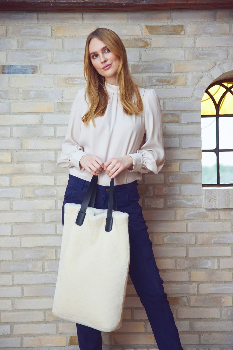 Leonora Shopper Sort/Hvid