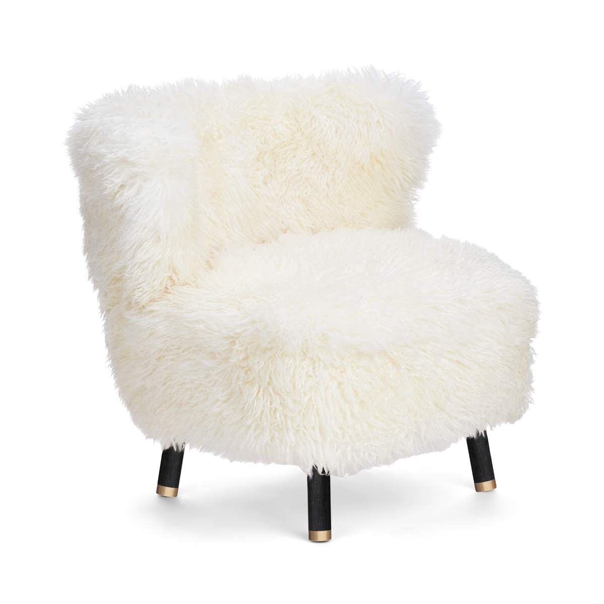 Emil Lounge Chair | Langhåret Snehvid