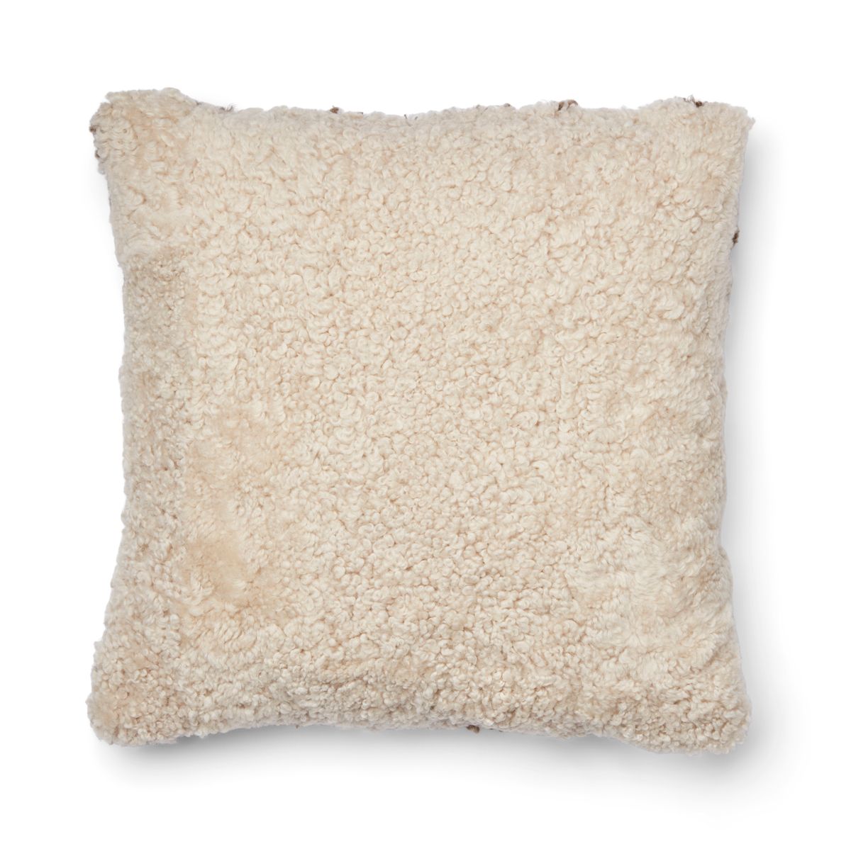 Zebra Lammeskindspude | Korthåret | New Zealand | Dobbeltsidet | 60x60 cm Taupe/Pearl