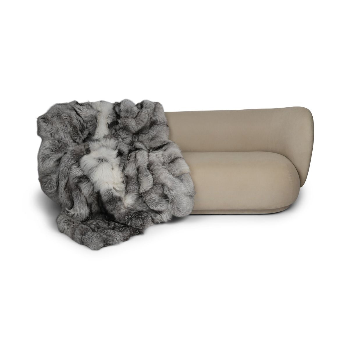 Premium ræveplaid | Bagside af kashmir | Platinum Fox | 150x200 cm