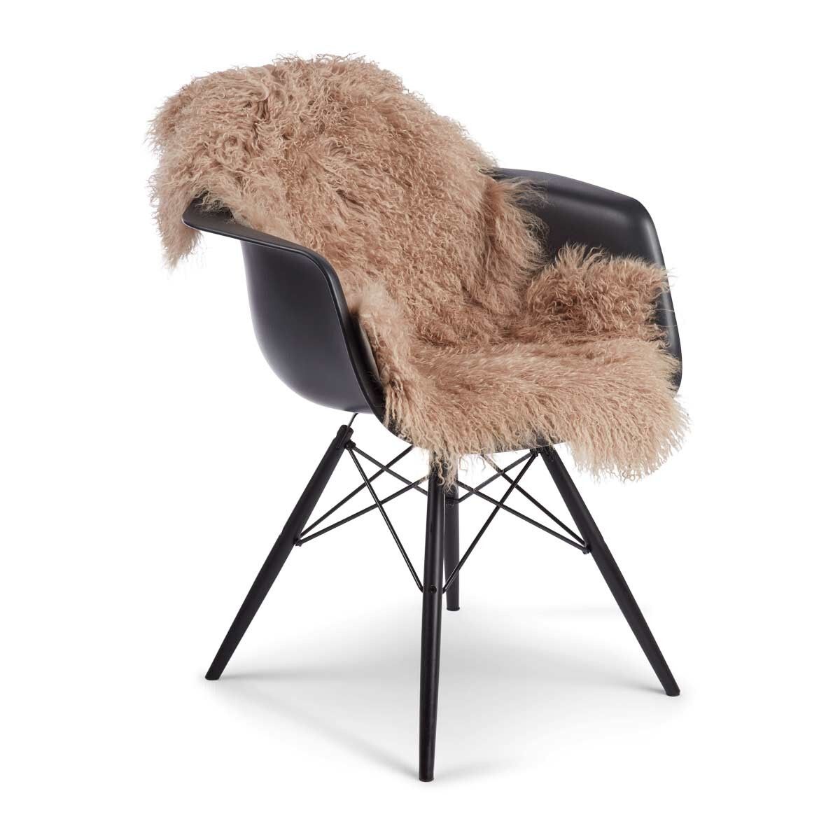 Lammeskind | Krøllet | Tibet | 85x50 cm Varmt Sand