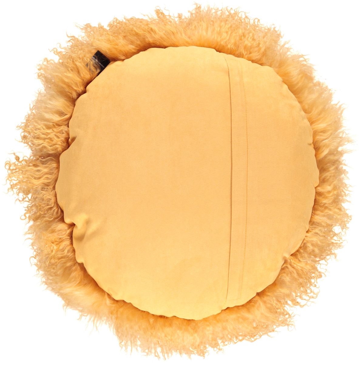 Lammeskindspude | Krøllet | Tibet | Ø45 cm, Ø62 cm & Ø38 cm Gul