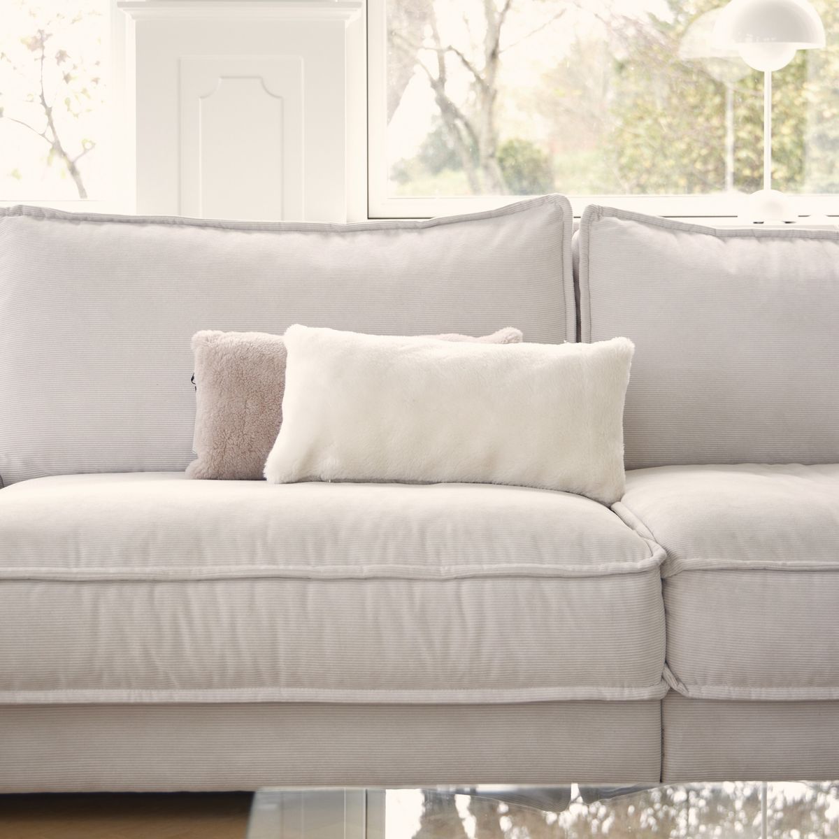 Lammeskindspude | Moccasin | Dobbeltsidet | 28x56 cm Kastanje