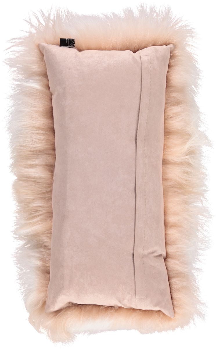 Lammeskindspude | Langhåret | Tibet | Kashmir | 28x56 cm Varm Hvid