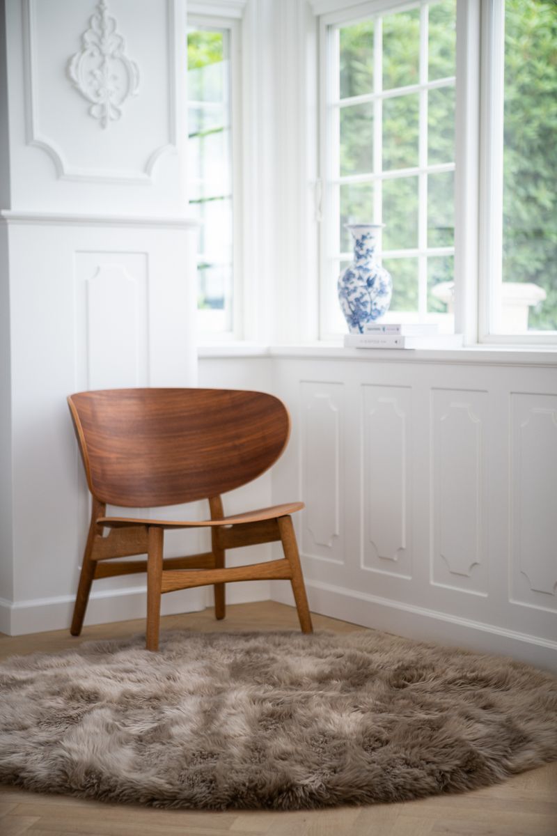 Gulvtæppe | Langhåret | New Zealand | Ø180 cm & Ø250 cm Taupe