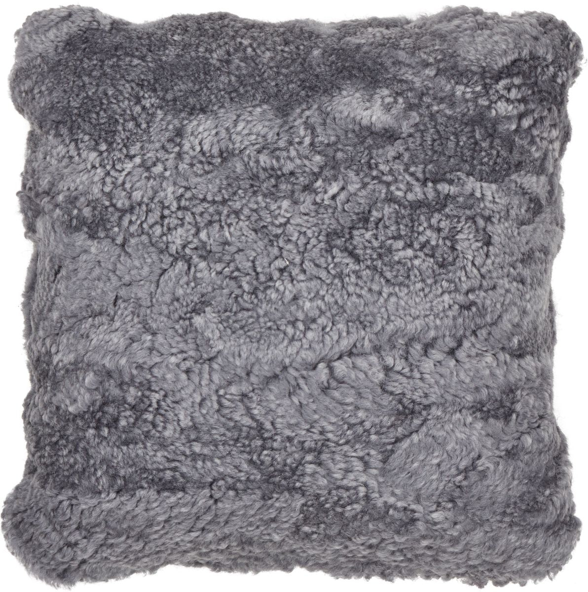 Lammeskindspude | Korthåret | New Zealand | Dobbeltsidet | 40x40 cm Lysegrå