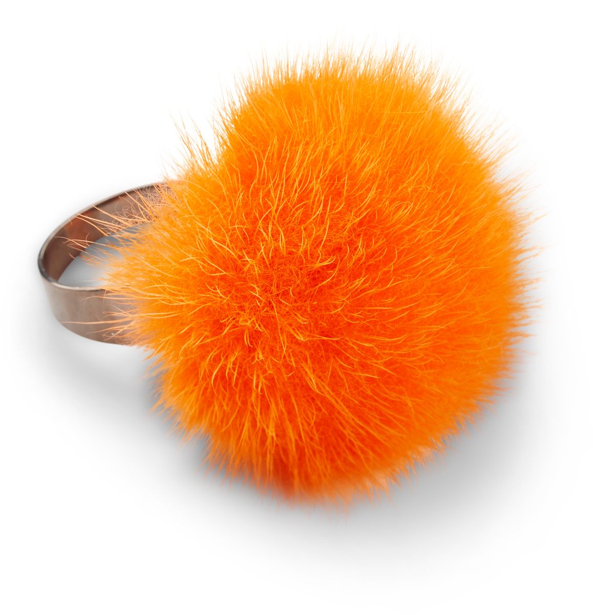 Ring Pom Pom Orange Rød