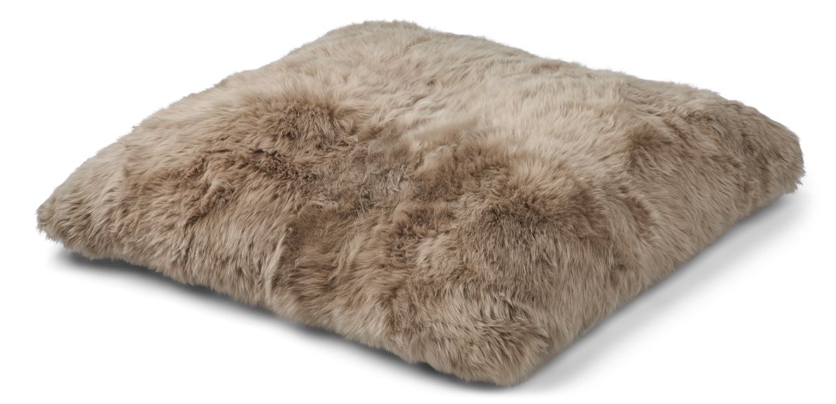 Maxi Float Pude | Langhåret | New Zealand | 90x90 cm Taupe