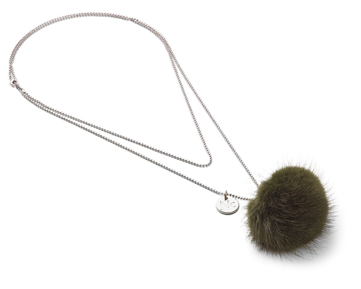 Halskæde Pom Pom Kaki
