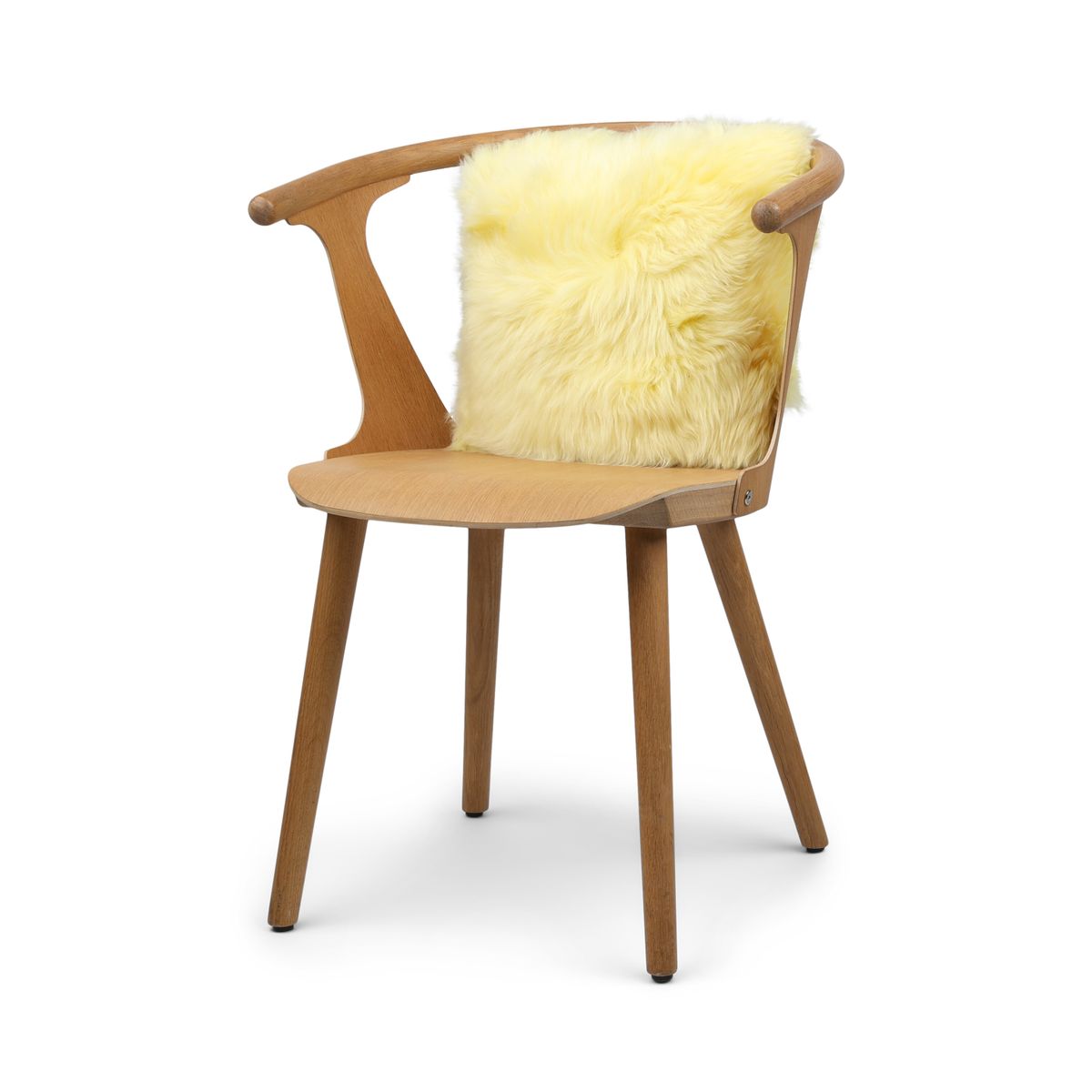 Lammeskindspude | Langhåret | New Zealand | 35x35 cm Citrongul