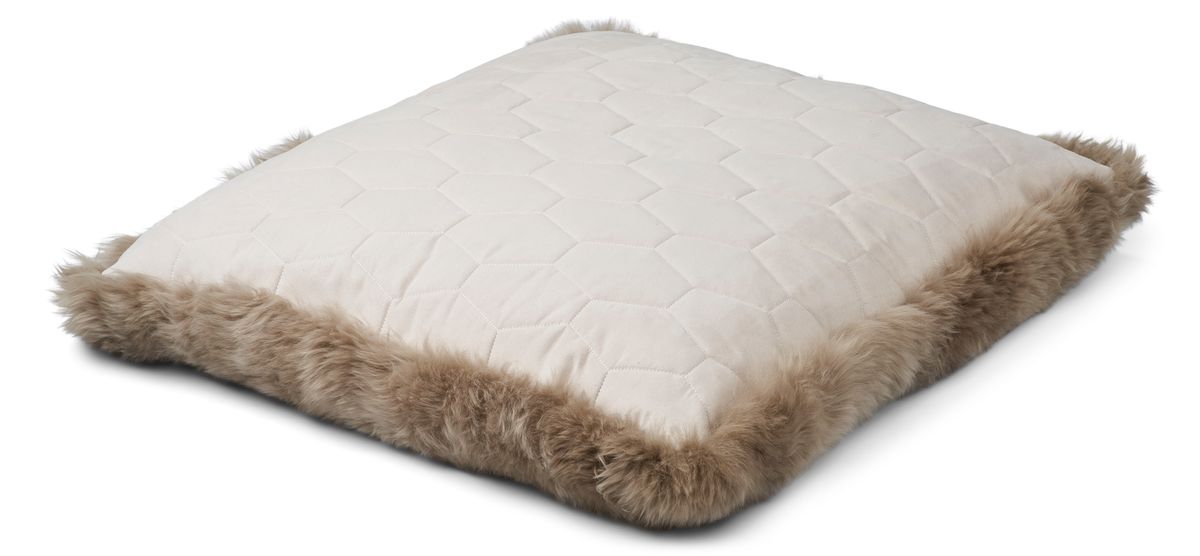 Maxi Float Pude | Langhåret | New Zealand | 90x90 cm Taupe