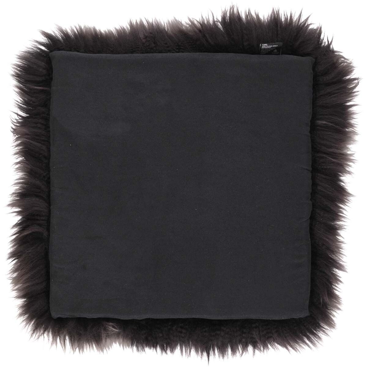 Sædehynde m/fyld | Langhåret | New Zealand | 37x37 cm Valnød