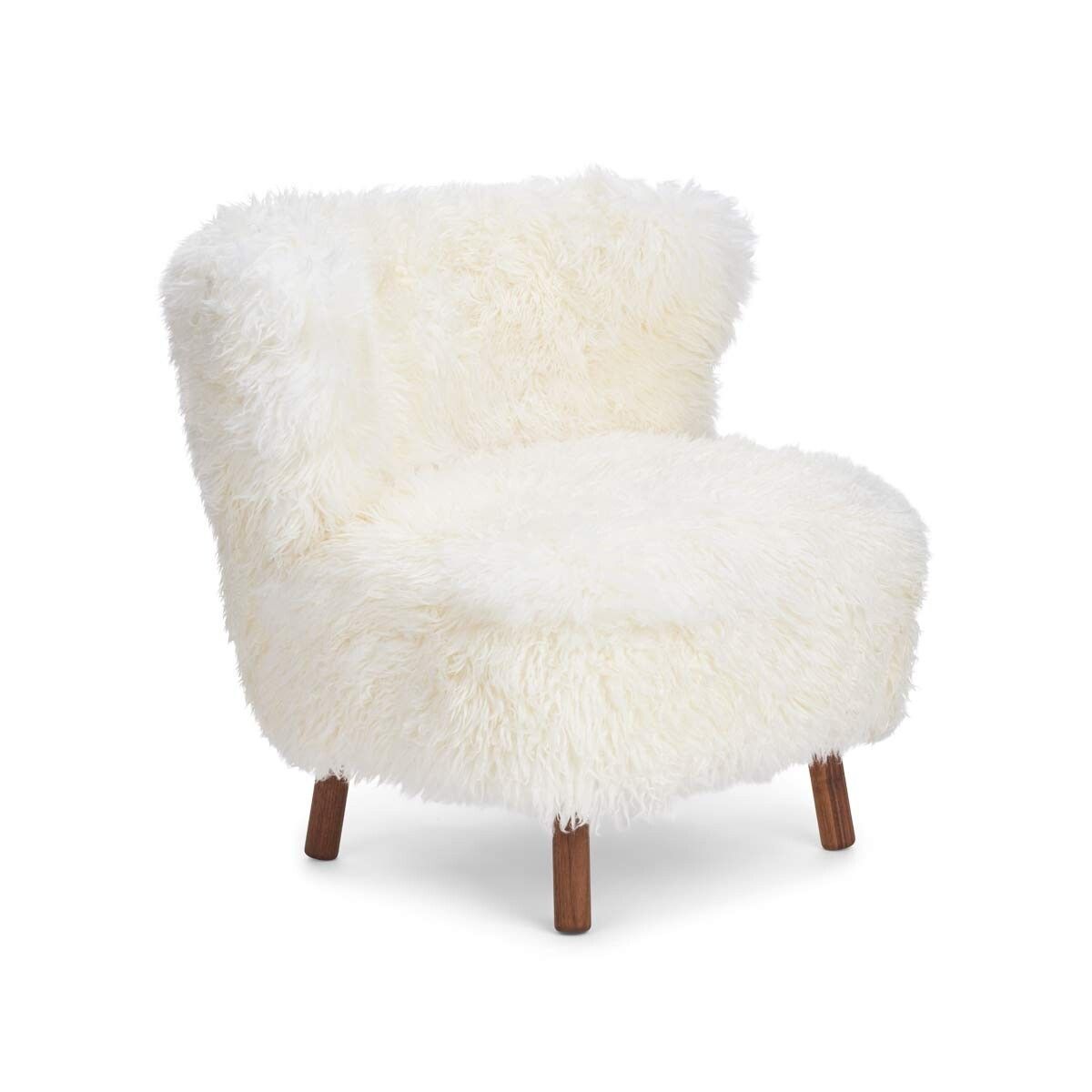 Emil Lounge Chair | Langhåret Snehvid