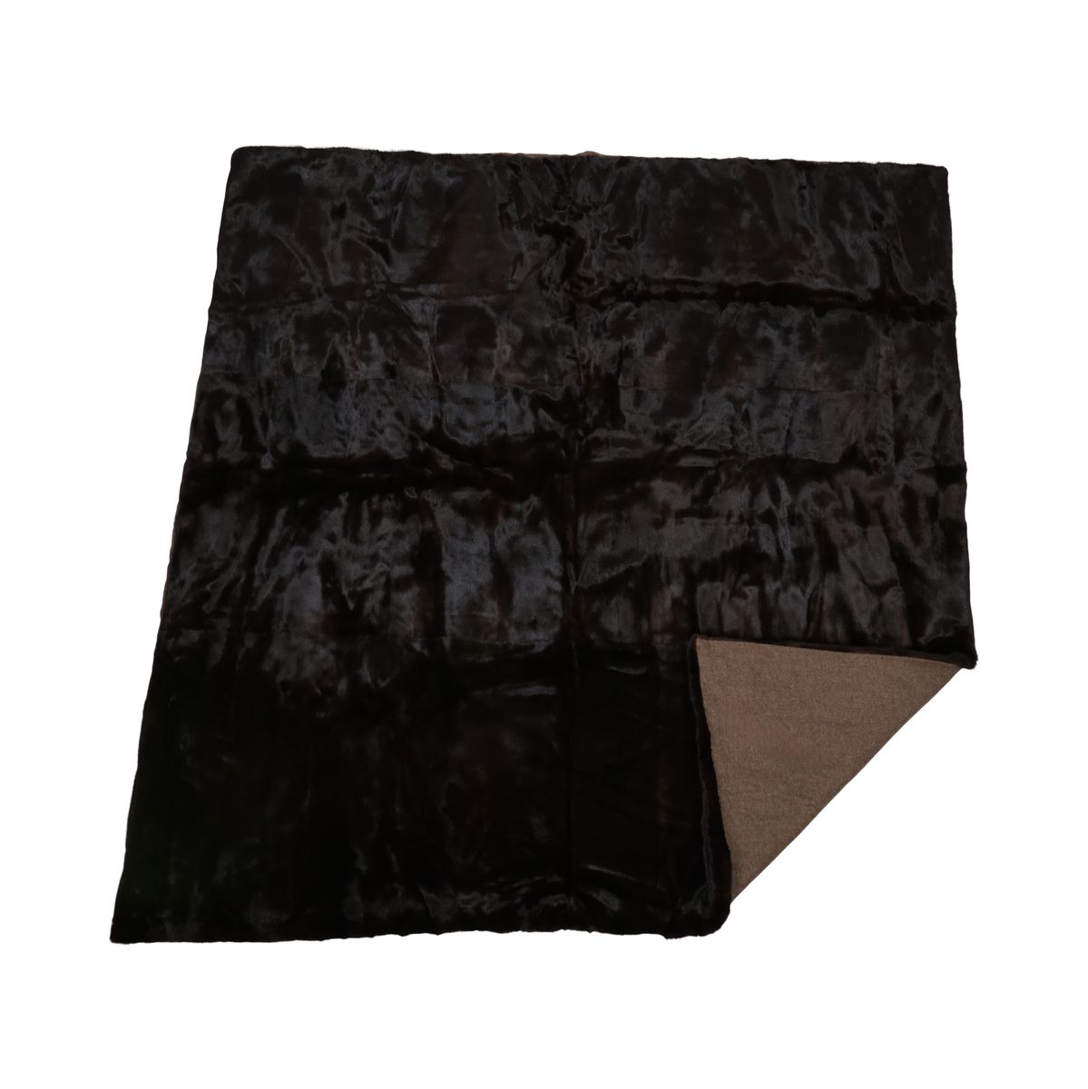 Minkplaid | Bagside af kashmir | Natural Dark Brown | 176x205 cm