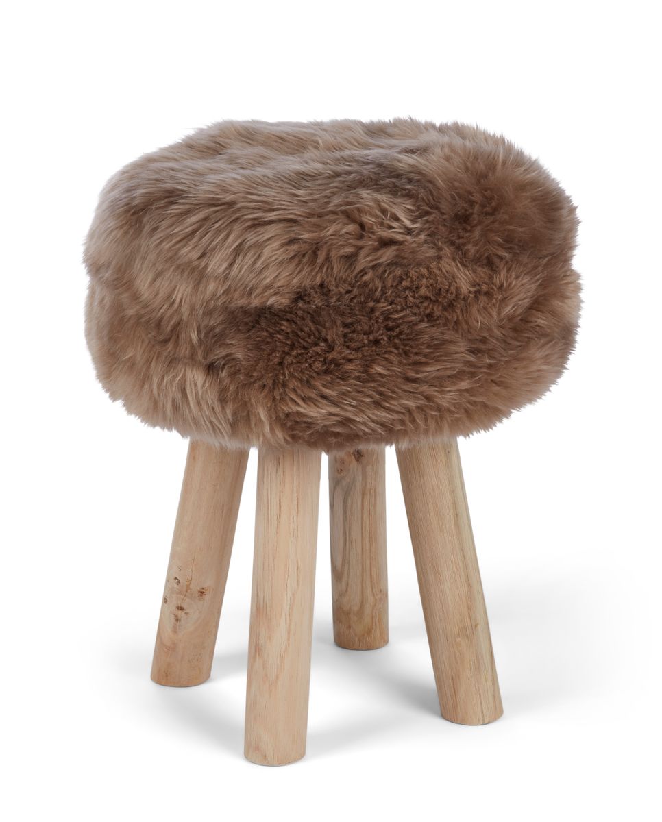 Theodor Skammel + Betræk | Egetræsben | New Zealand Lammeskind Taupe