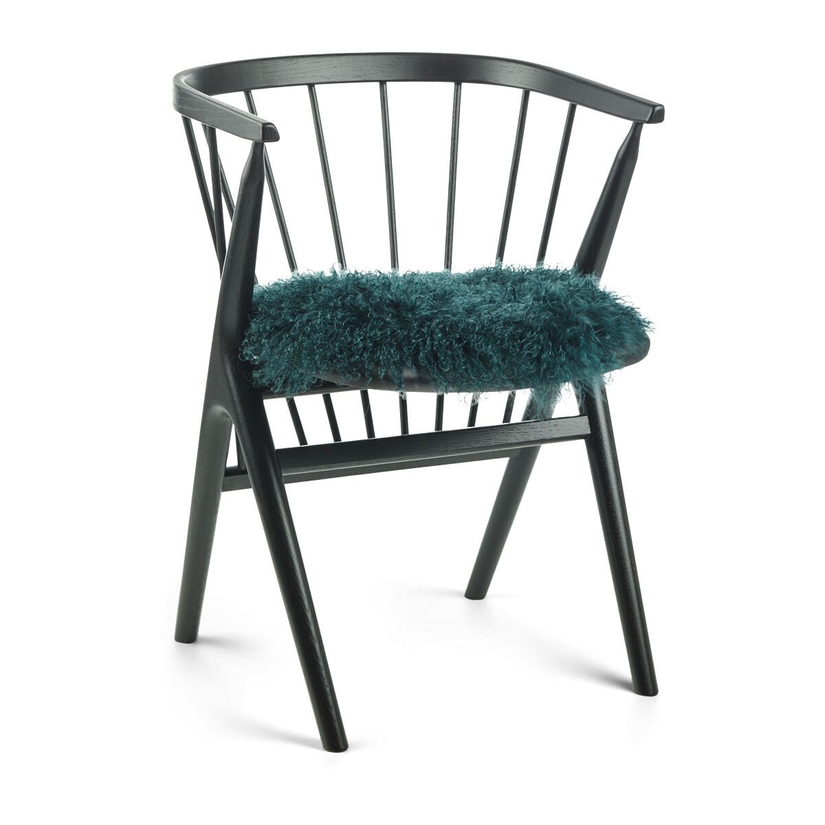 Sædehynde | Krøllet | Tibet | Ø38 cm Blågrøn