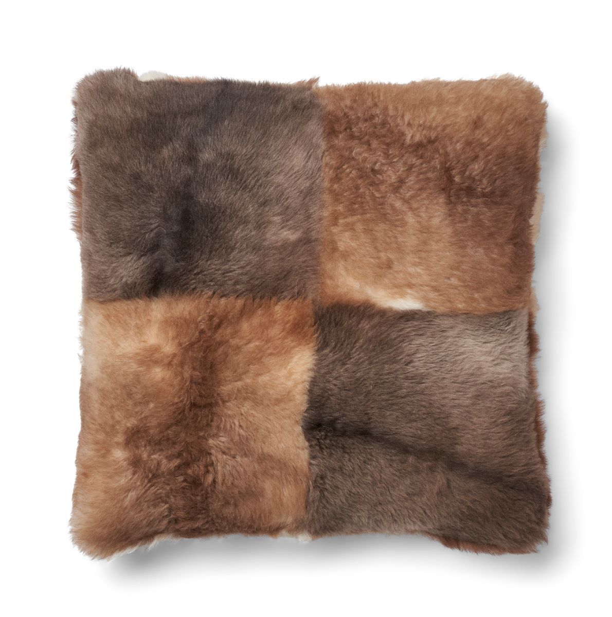 Lammeskindspude | Toscana | Dobbeltsidet Brun/Beige Mix