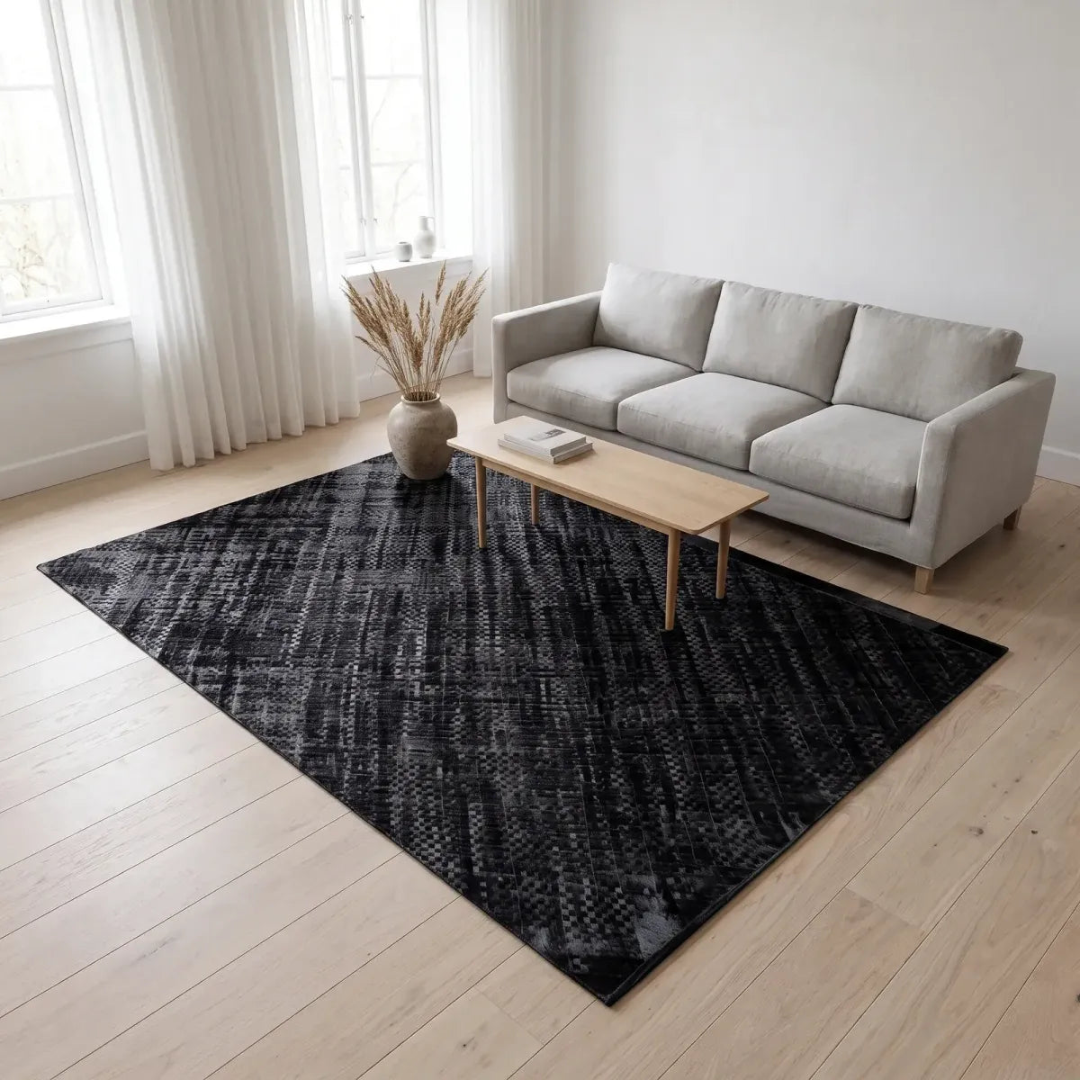 Sort Kohud Design Tæppe | Brasilien | 200x300 cm | 170x240 cm