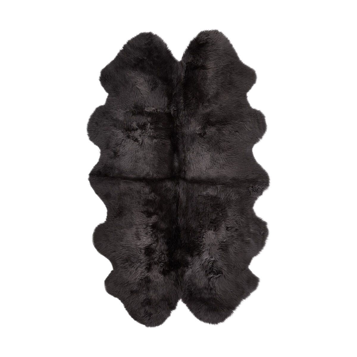 Lammeskindstæppe | Langhåret | New Zealand | 180x110 cm Mørkegrå