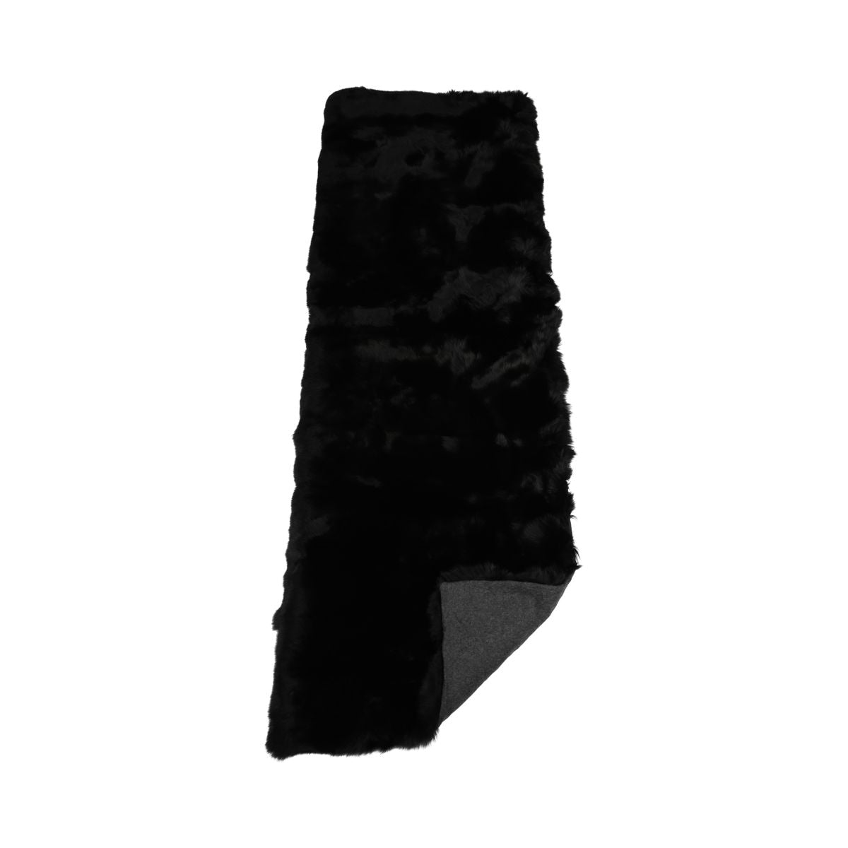 Premium ræveplaid | Bagside af kashmir | Sort | 80x220 cm