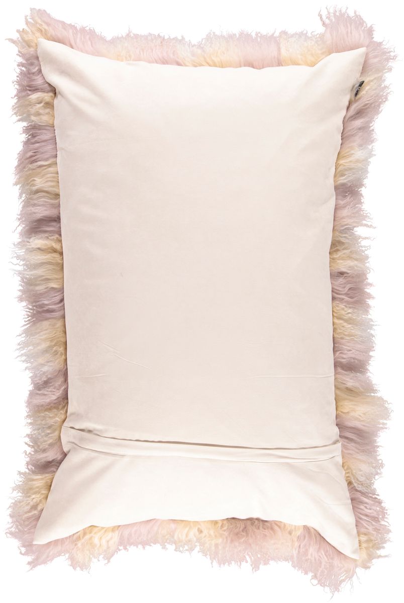 Lammeskindspude | Krøllet | Tibet | 60x90 cm Gylden Hvid / Dove