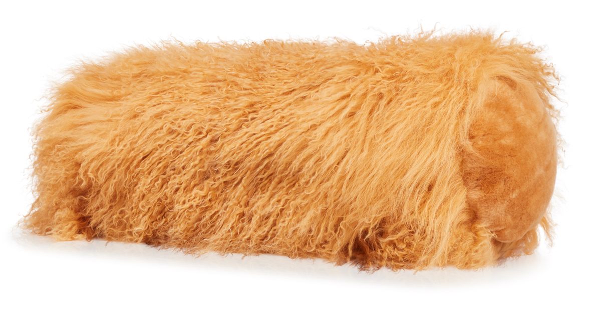 Bolsterpude | Krøllet | Tibet | Ø20xL52 cm Gul