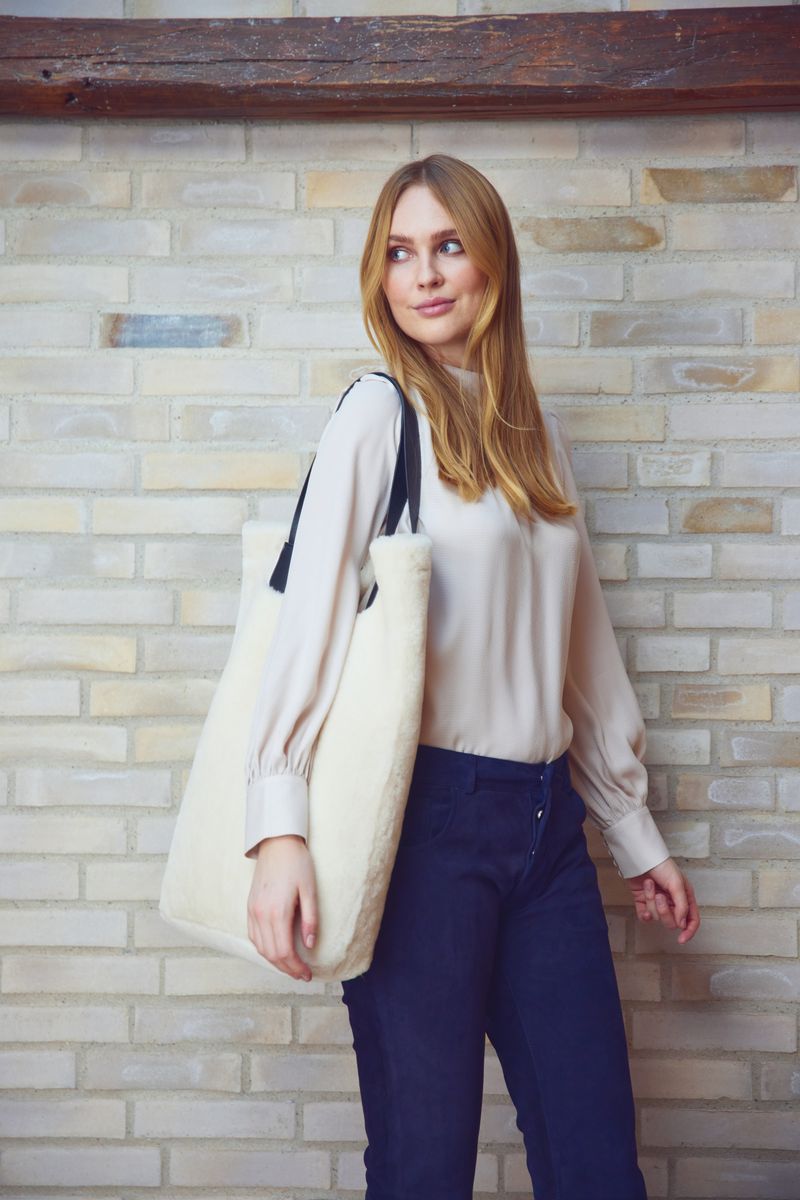Leonora Shopper Sort/Hvid