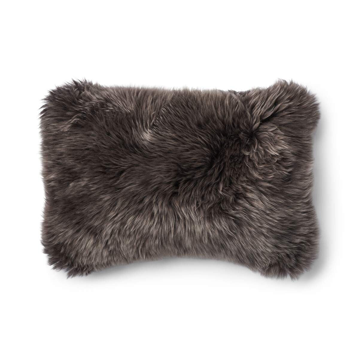 Checked Collection | Uldpude | Langhåret | 34x52 cm Tern Mørkegrøn / Valnød