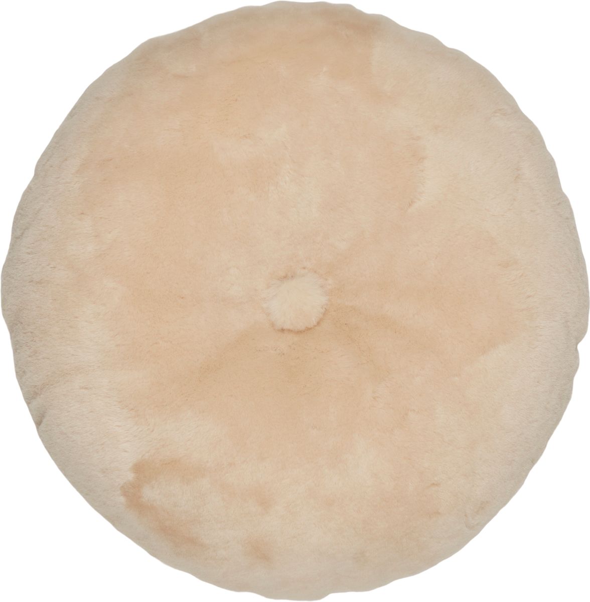 Lammeskindspude | Moccasin | Dobbeltsidet | Ø45 cm Naturlig