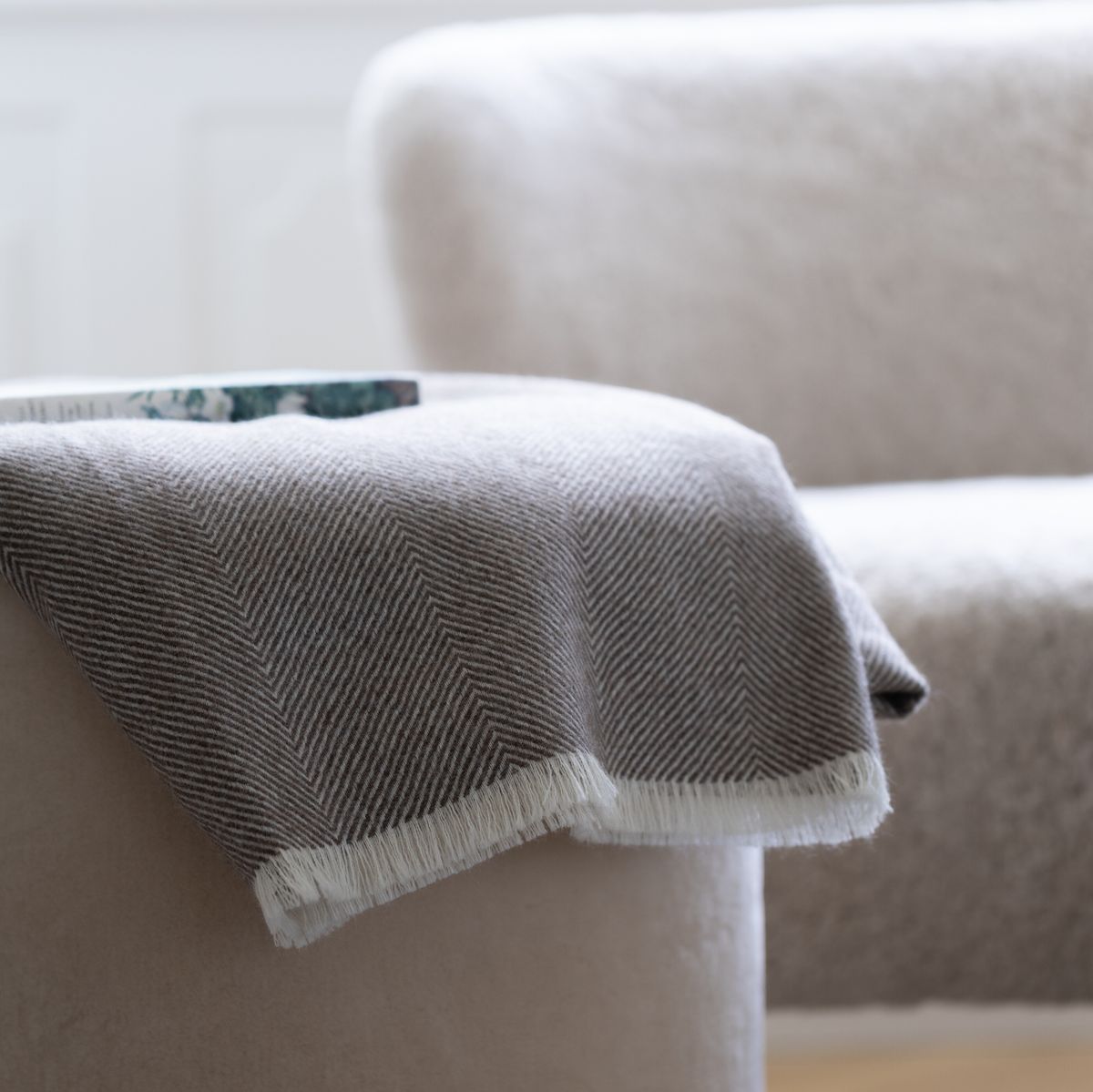 Sidsley uldplaid | 100% baby alpakauld Mørk Brun