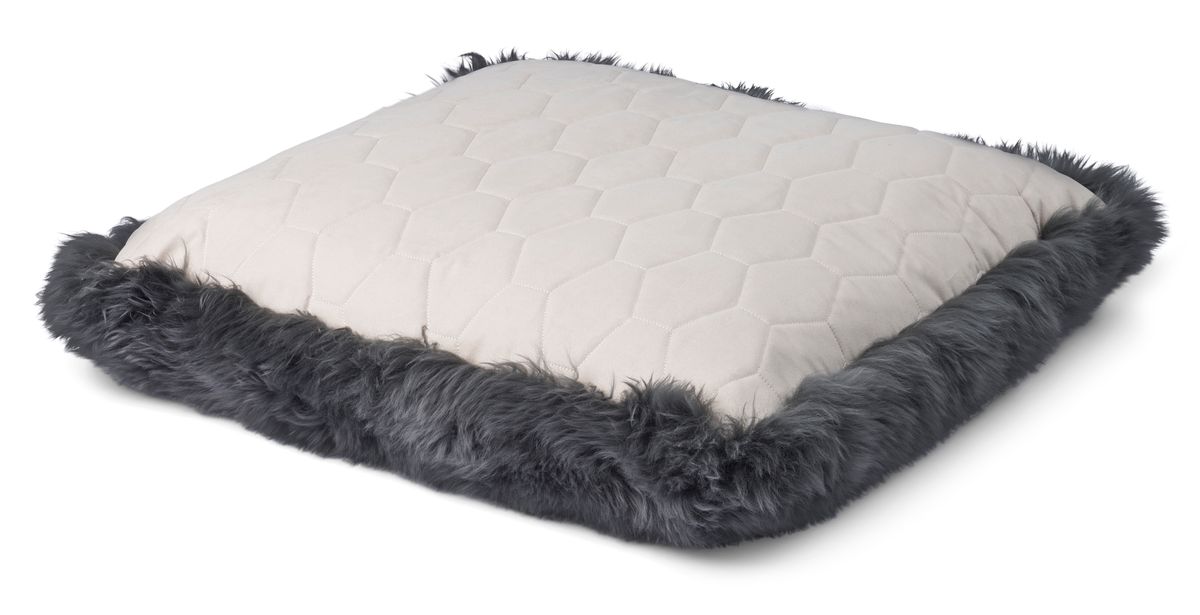 Maxi Float Pude | Langhåret | New Zealand | 90x90 cm Stålgrå