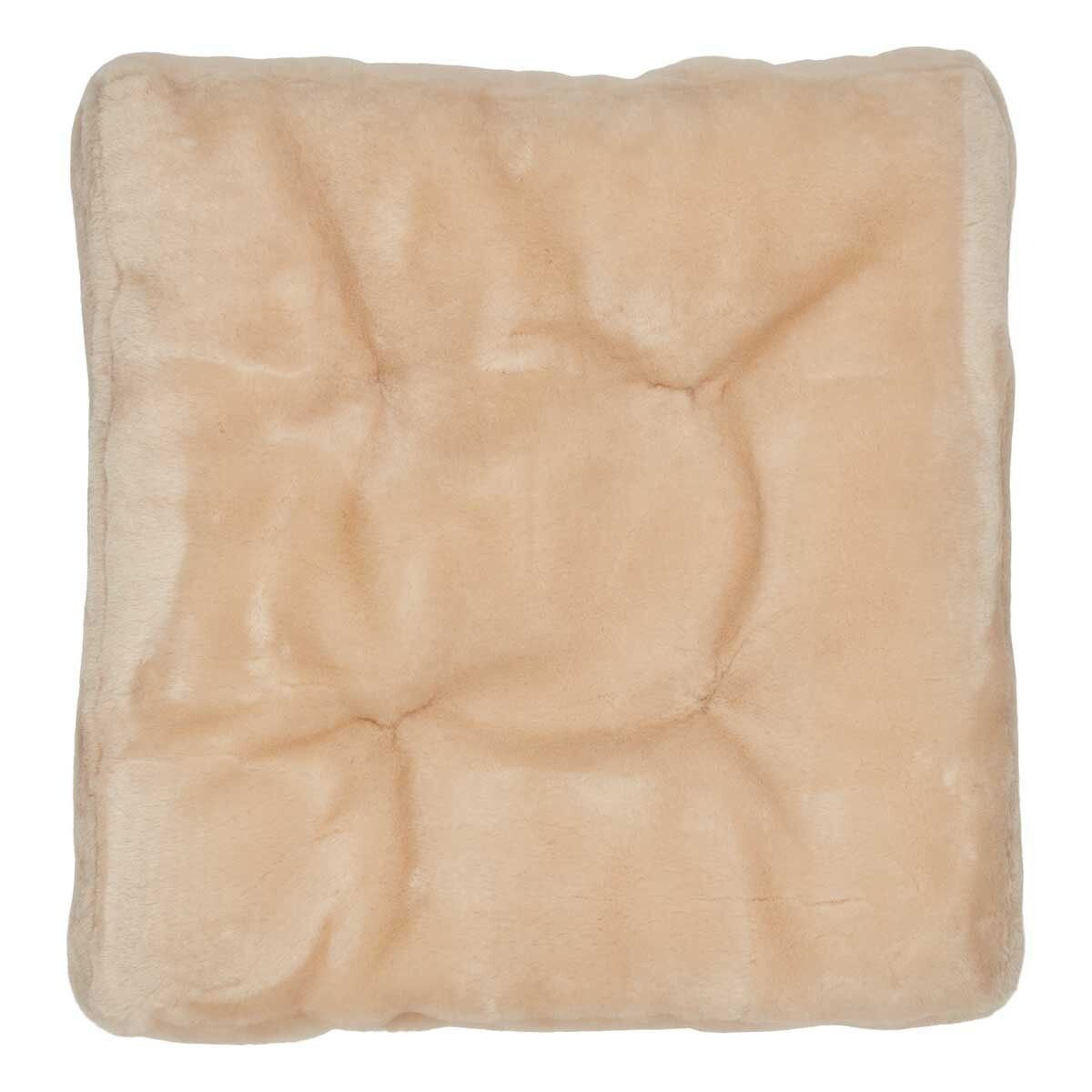 Sædehynde m/fyld | Moccassin | New Zealand | 45x45 cm Naturlig