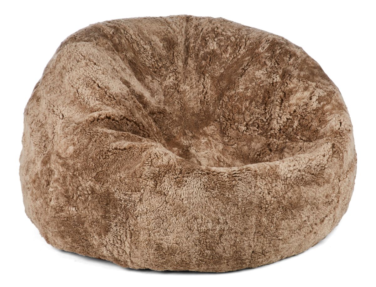 Rund sækkestol | Korthåret | New Zealand | 73x74 cm & 92x93 cm Taupe