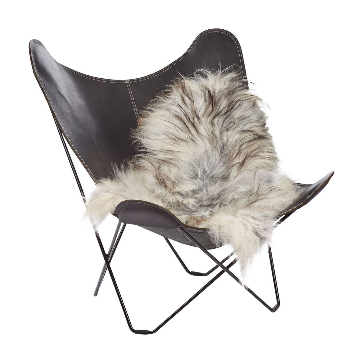 Lammeskind | Langhåret | Island | 100-120x60 cm Naturgrå