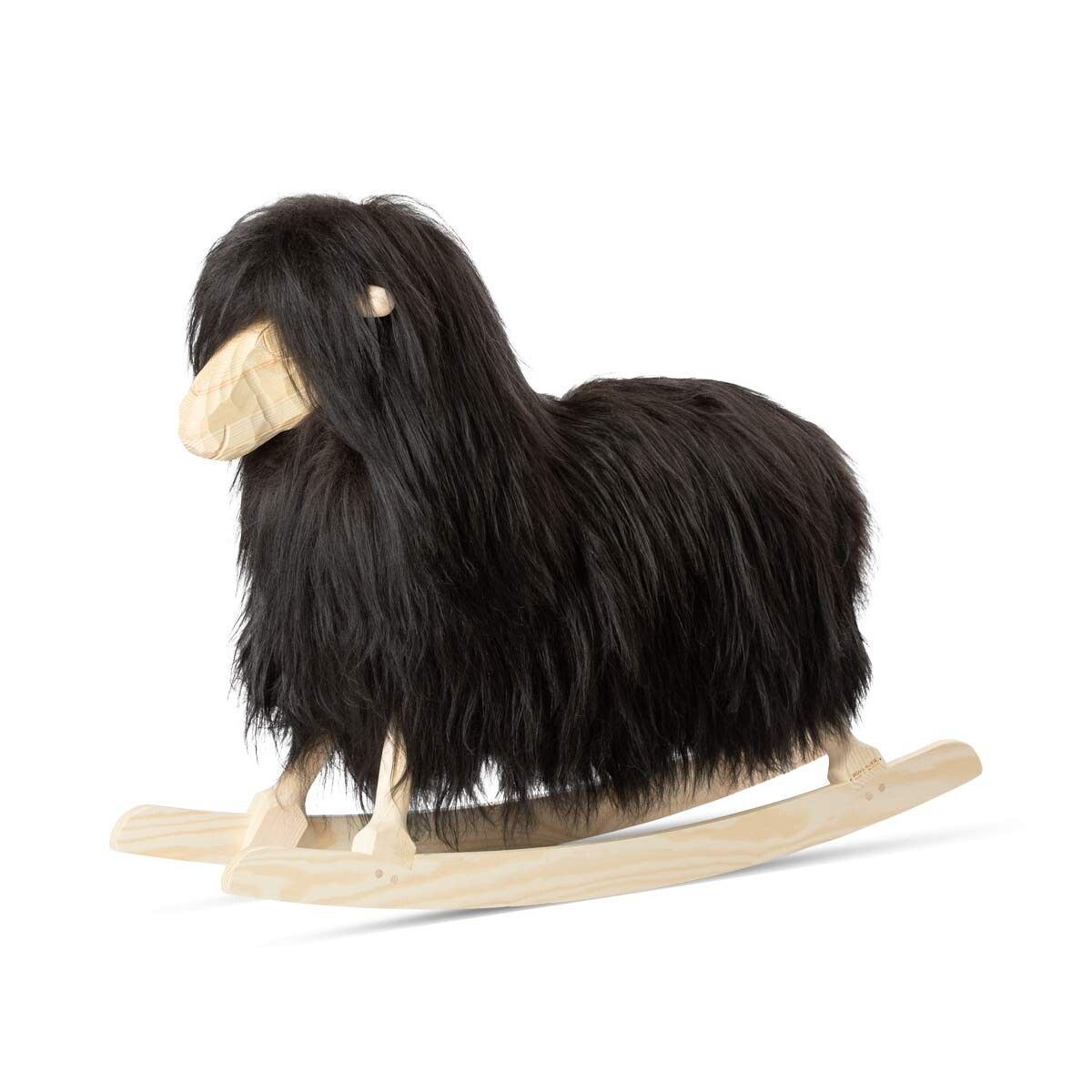 Rokkefår Povl Kjer Design | Langhåret Lammeskind | Stor L85xB25xH60 cm Natursort