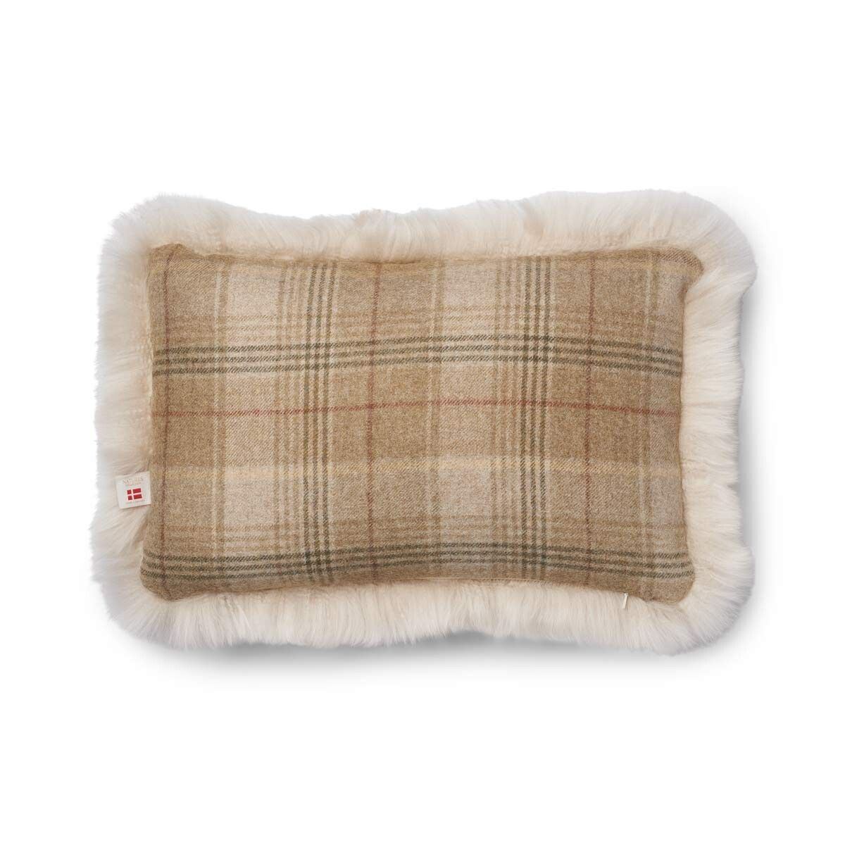 Checked Collection | Uldpude | Langhåret | 34x52 cm Sand-beige / Beige