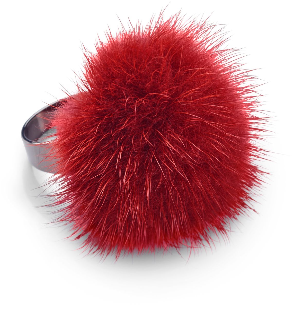 Ring Pom Pom Rød