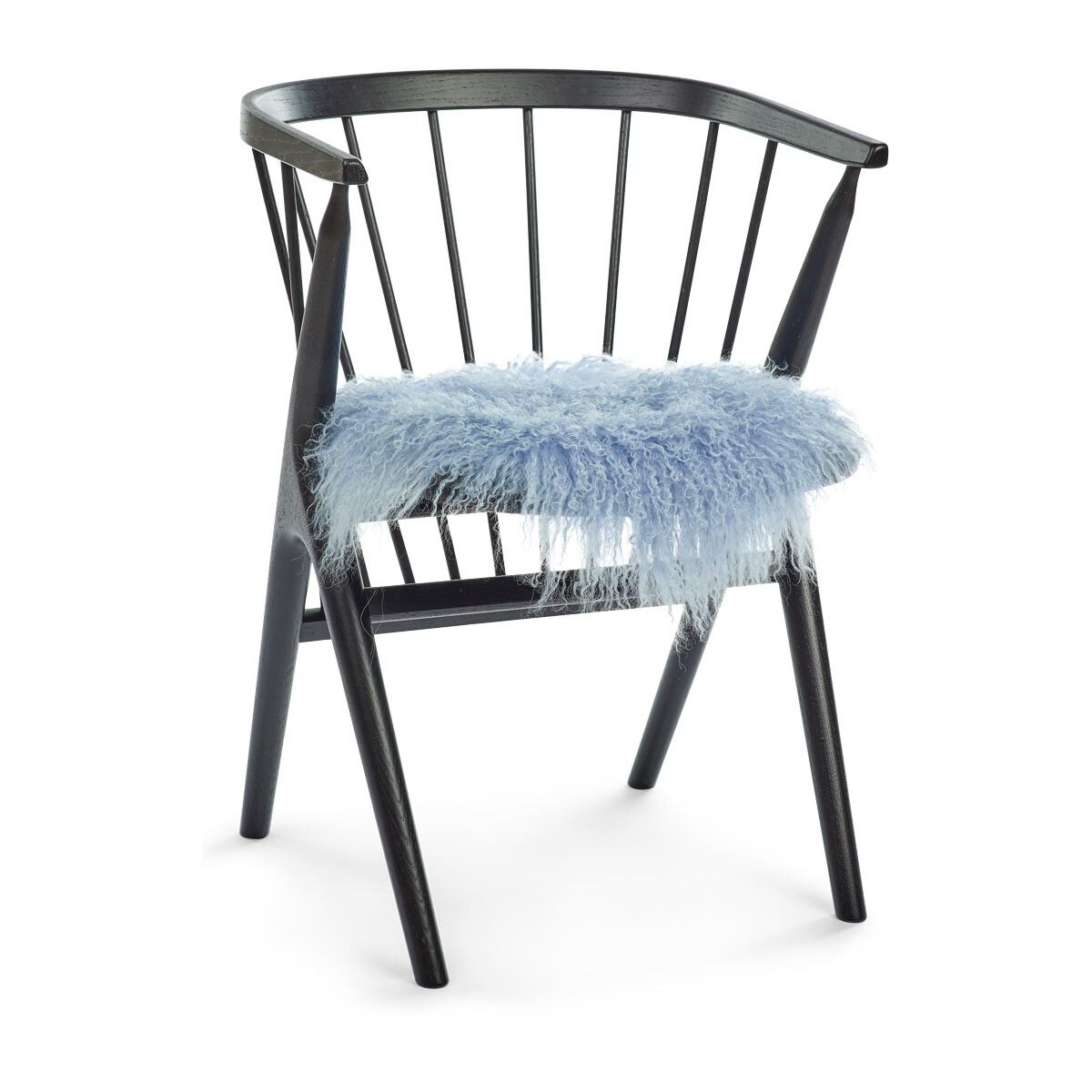 Sædehynde | Krøllet | Tibet | Ø38 cm Lyseblå