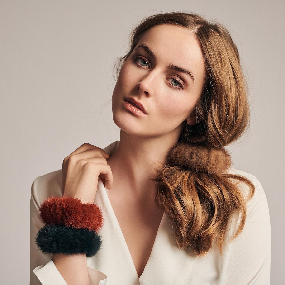 Mink hårbånd Havblå