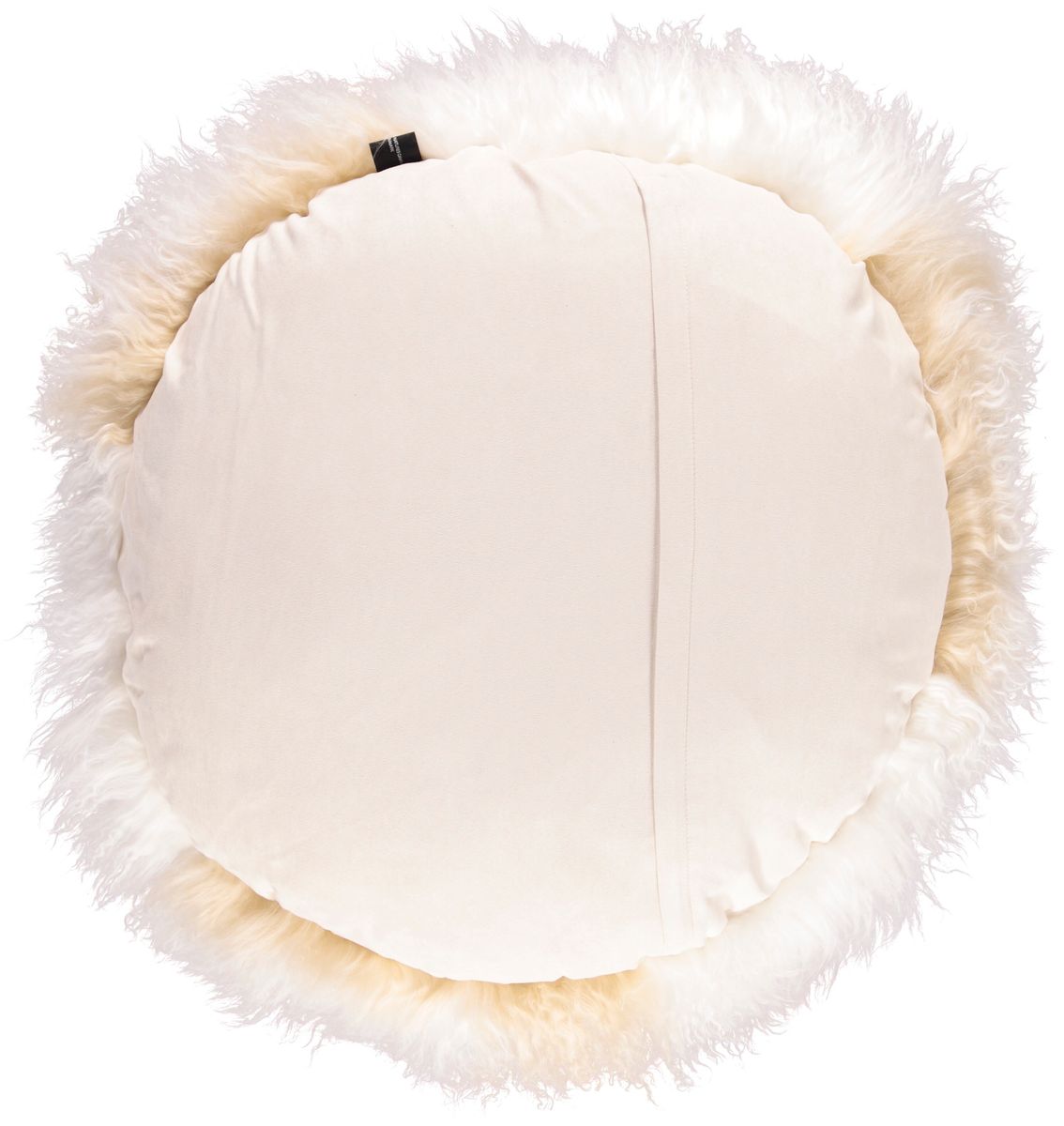 Lammeskindspude | Krøllet | Tibet | Ø45 cm, Ø62 cm & Ø38 cm Gylden Hvid / Hvid