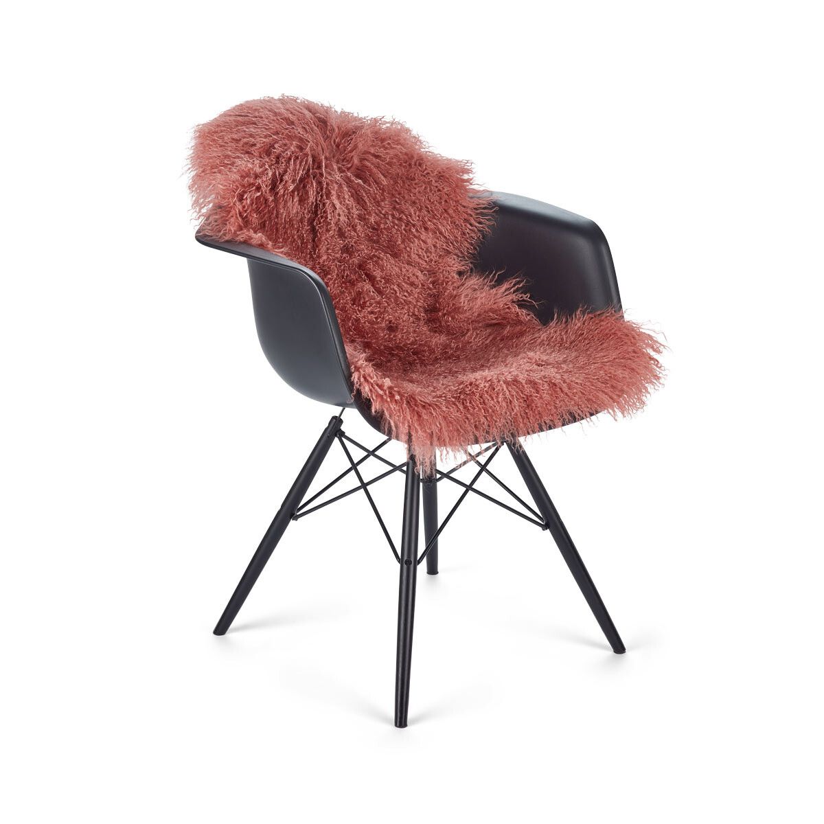 Lammeskind | Krøllet | Tibet | 85x50 cm Gammelrosa