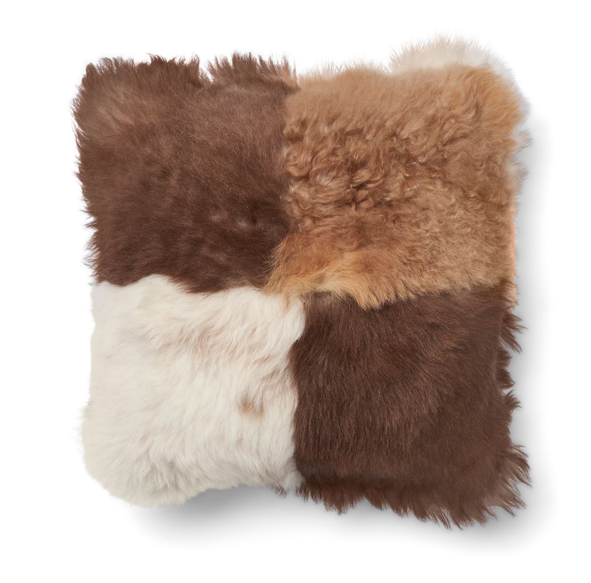 Lammeskindspude | Toscana | Dobbeltsidet Brun/Beige Mix