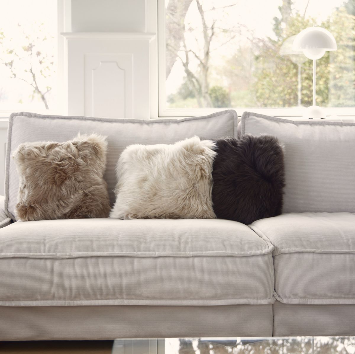 Lammeskindspude | Langhåret | New Zealand | 35x35 cm Sort