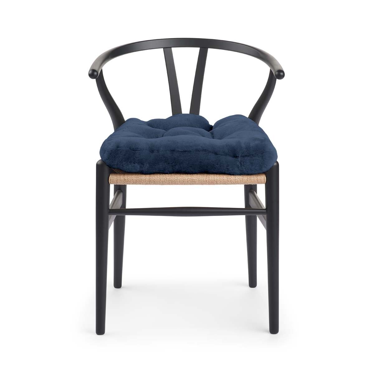 Sædehynde m/fyld | Moccassin | New Zealand | 45x45 cm Marineblå