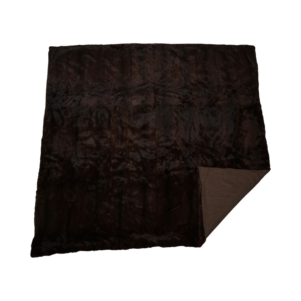 Minkplaid | Bagside af kashmir | Natural Dark Brown | 155x190 cm