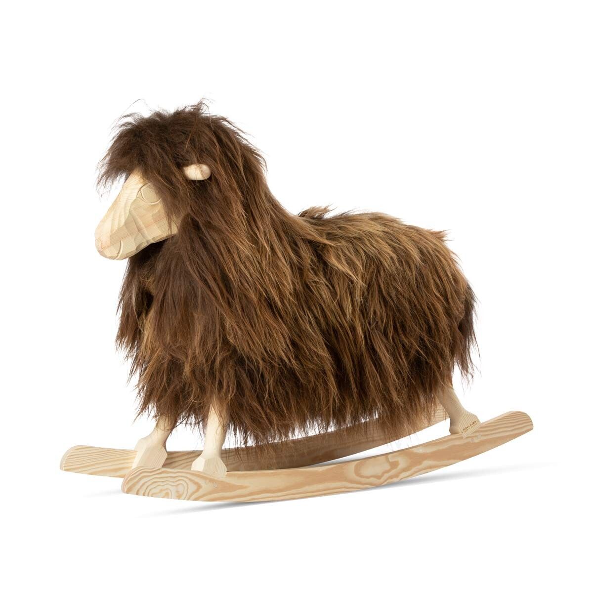 Rokkefår Povl Kjer Design | Langhåret Lammeskind | Stor L85xB25xH60 cm Naturbrun