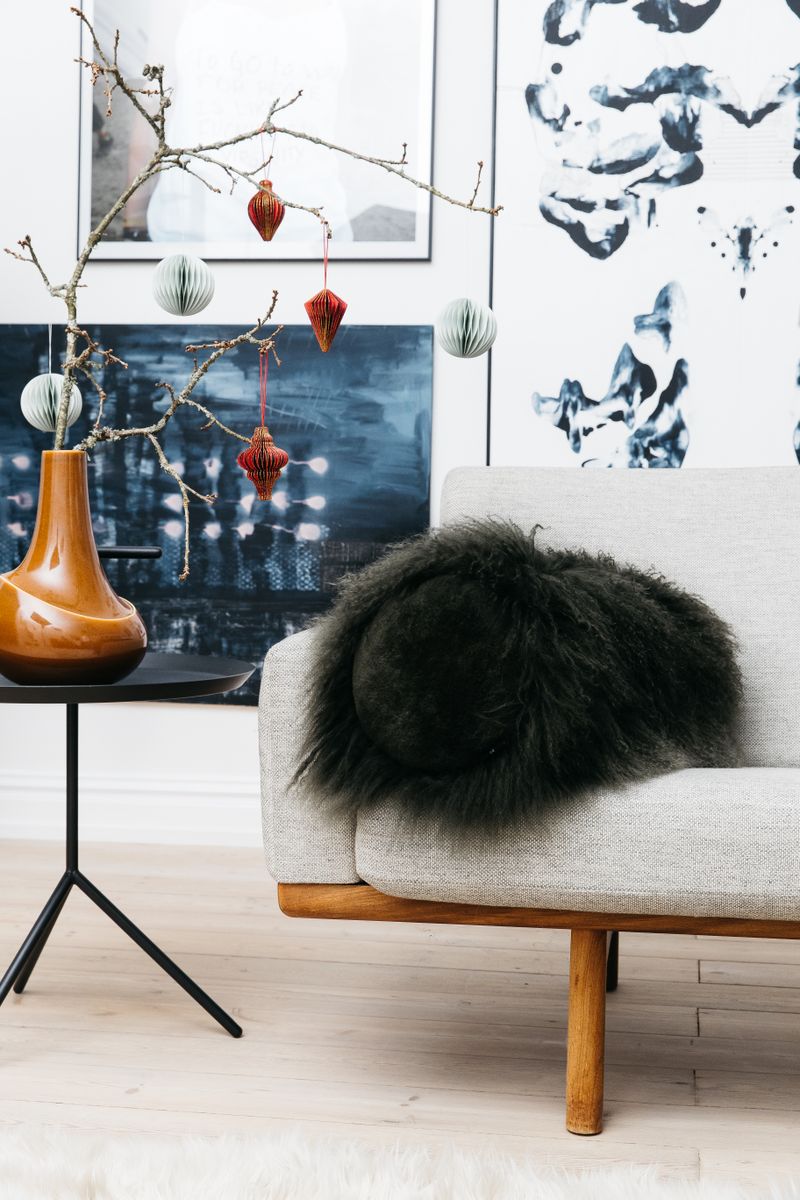 Bolsterpude | Krøllet | Tibet | Ø20xL52 cm Mørkegrøn