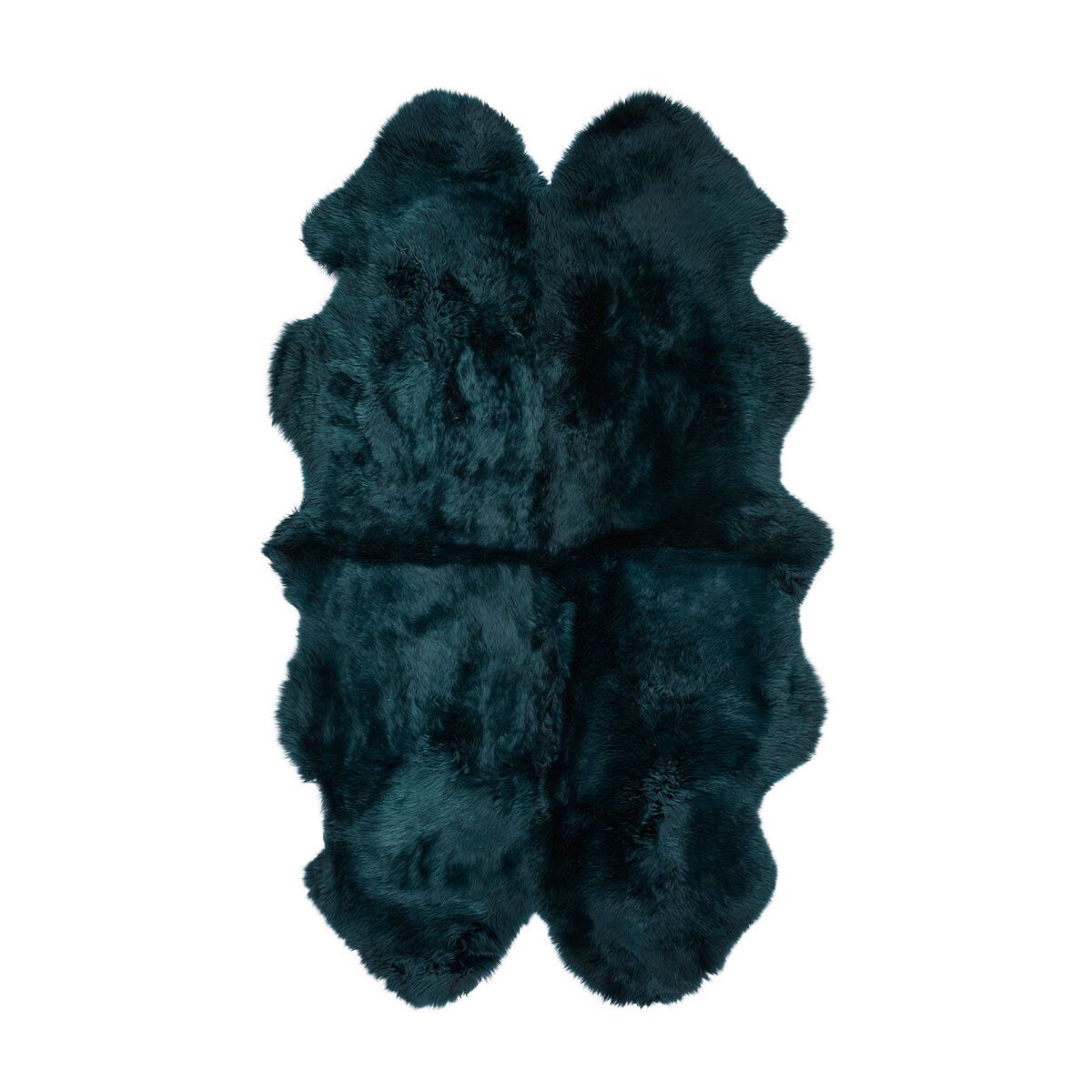 Lammeskindstæppe | Langhåret | New Zealand | 180x110 cm Blågrøn
