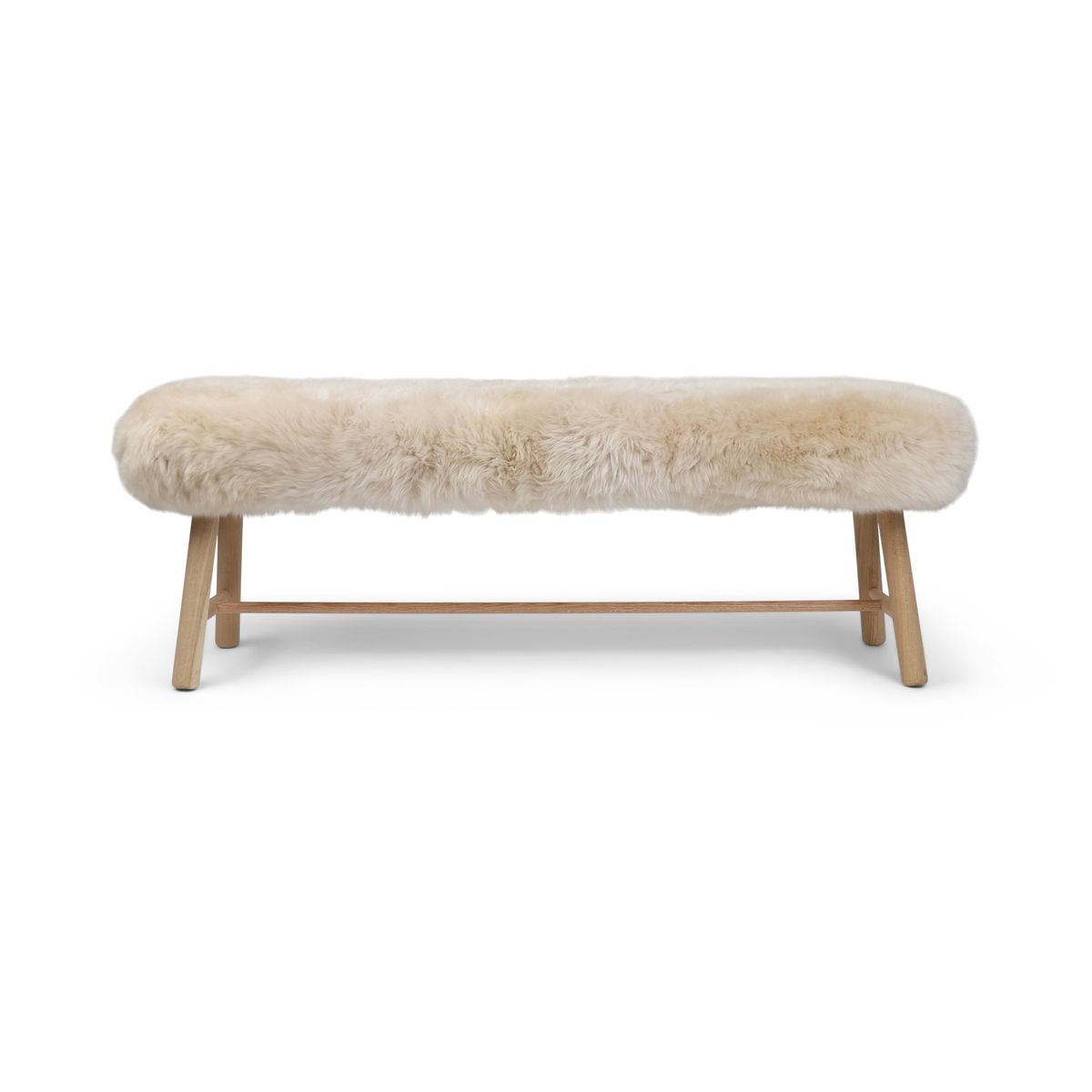 Bænk med Lammeskind | Egetræ Beige
